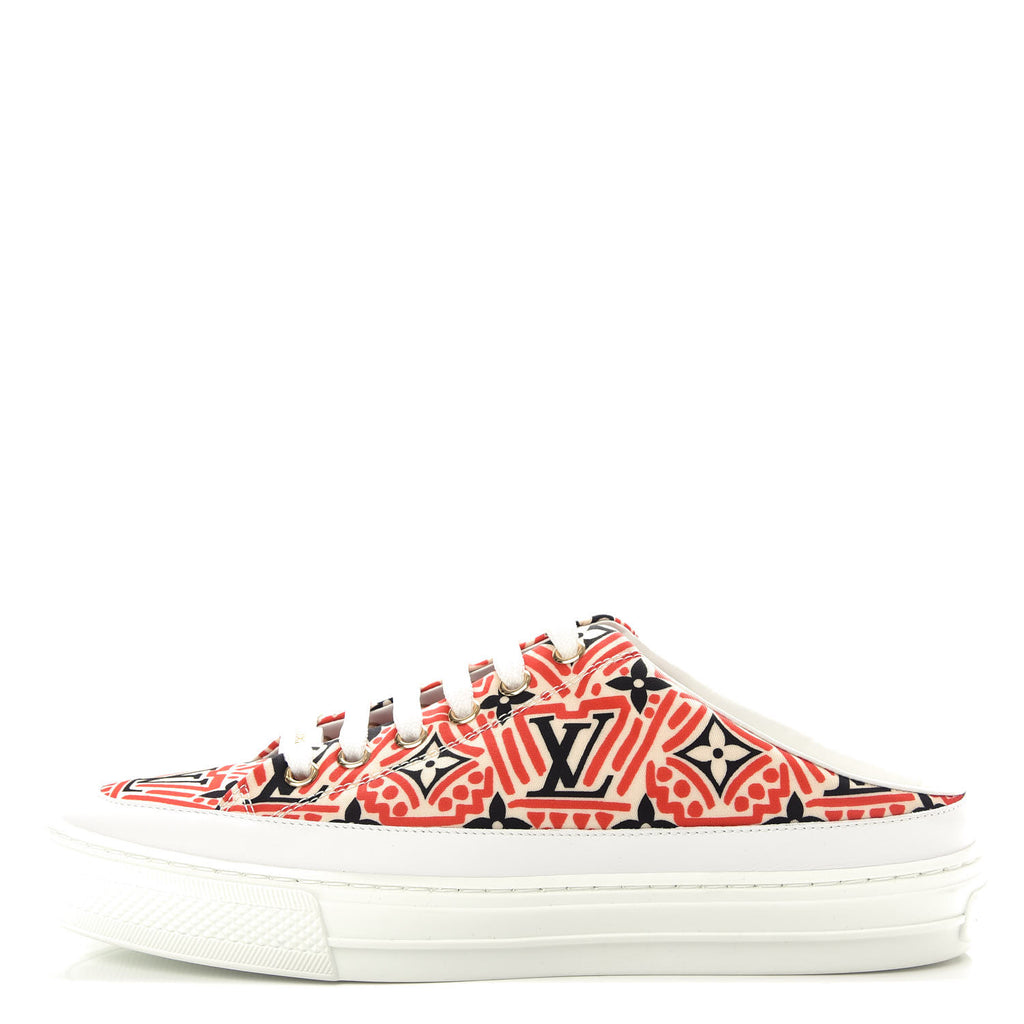 LOUIS VUITTON NYLON MONOGRAM CRAFTY OPEN BACK SNEAKERS