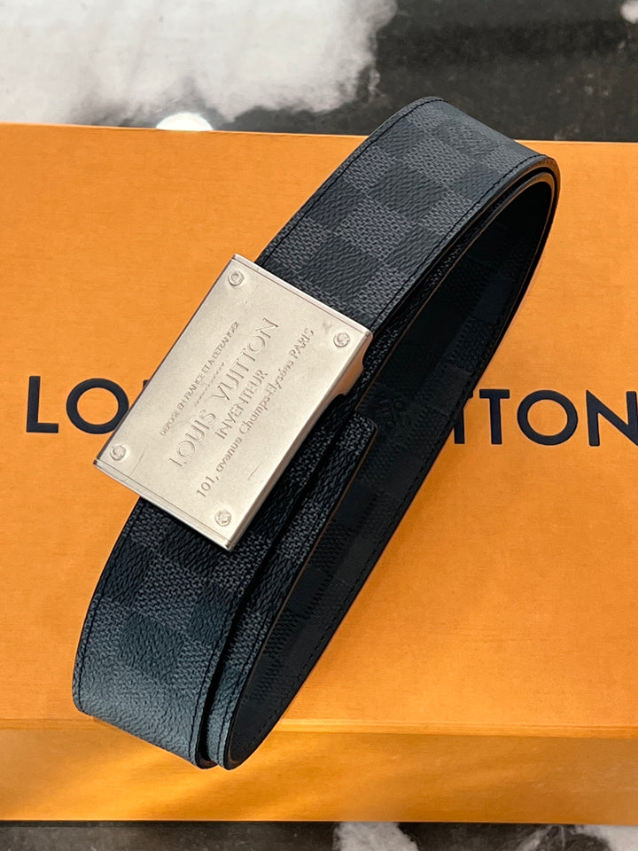 大学 割引 LOUIS BELT REVERSIBLE INVENTEUR NEO GRAPHITE DAMIER VUITTON 小物