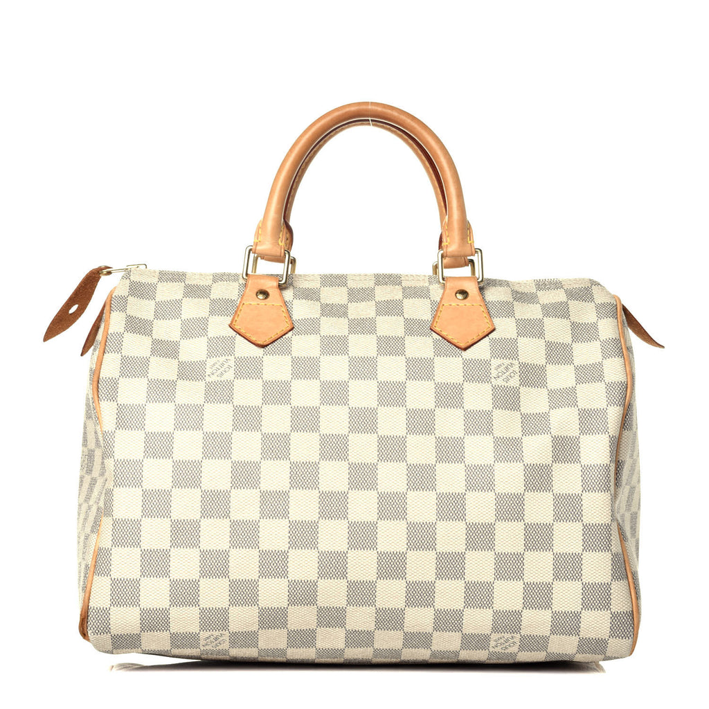 Louis Vuitton Damier Azur Speedy 35 - White Handle Bags, Handbags