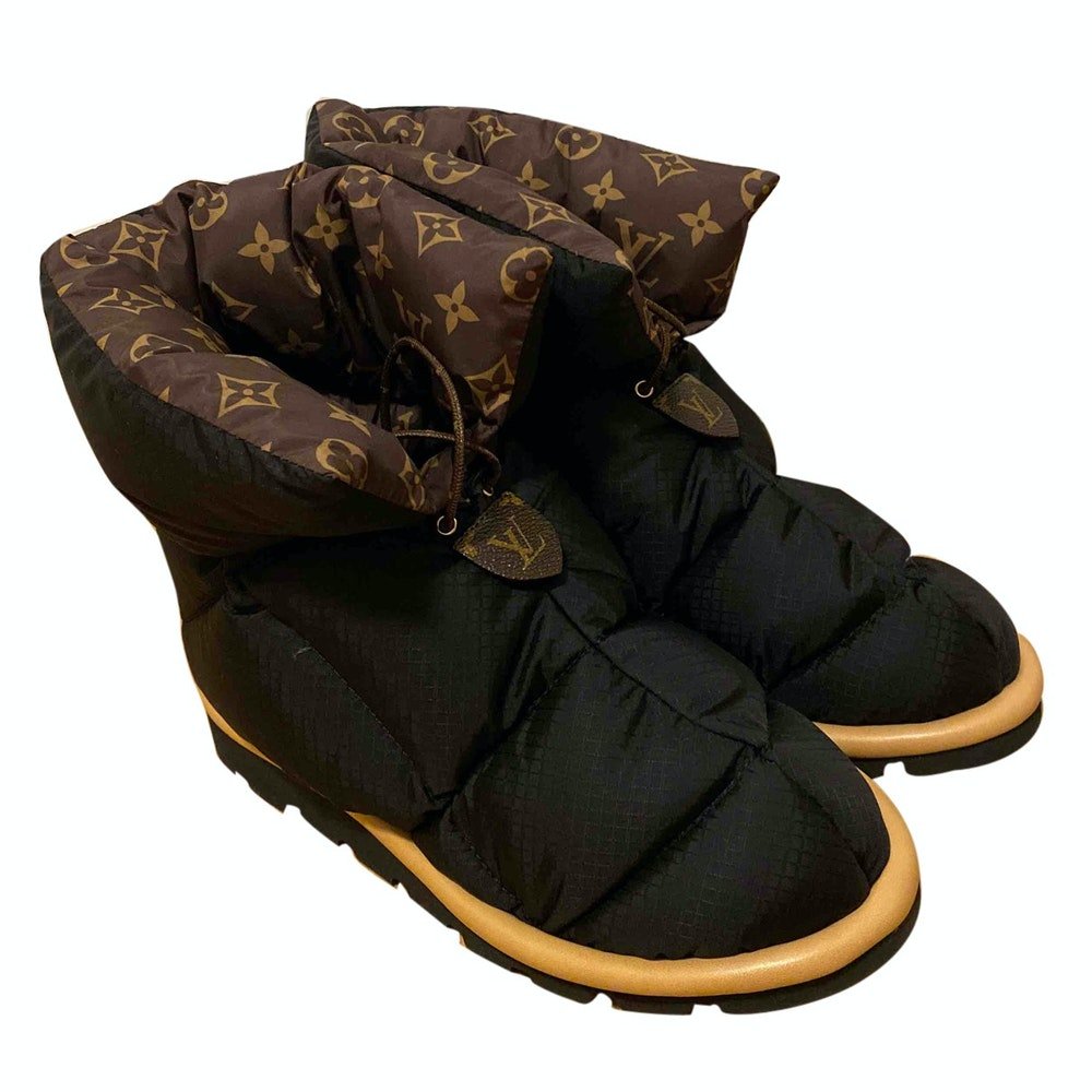 Louis Vuitton Black Nylon Pillow Comfort Ankle Boots Size 39 Louis