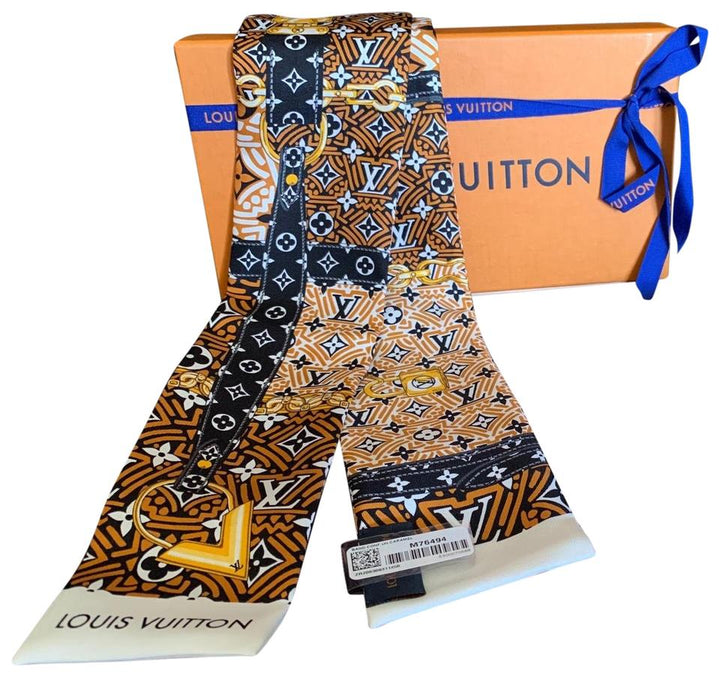 LOUIS VUITTON Silk Monogram Crafty Confidential Bandeau Caramel