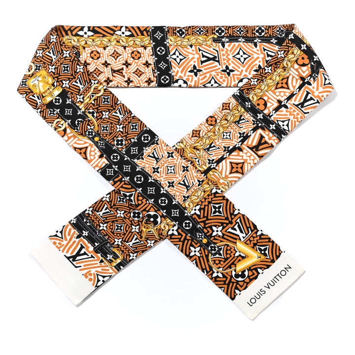 LOUIS VUITTON Silk Monogram Crafty Confidential Bandeau Caramel