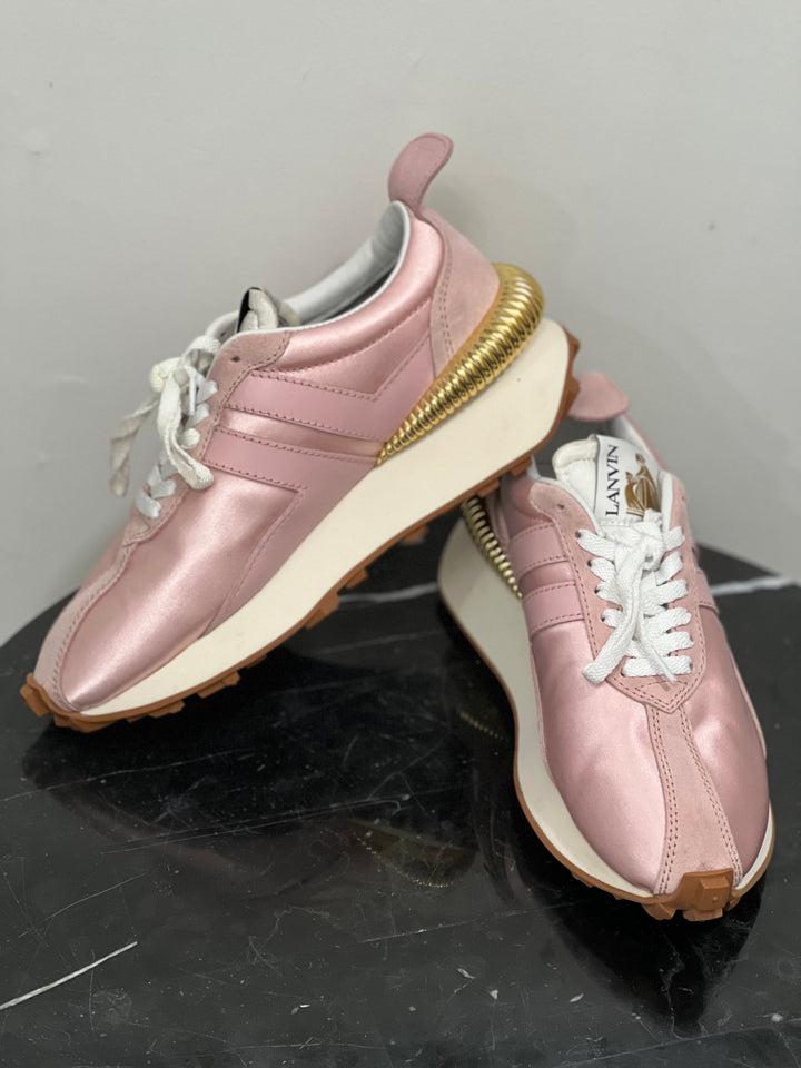 LANVIN  BUMPER LOGO PATCH LACE UP SNEAKERS