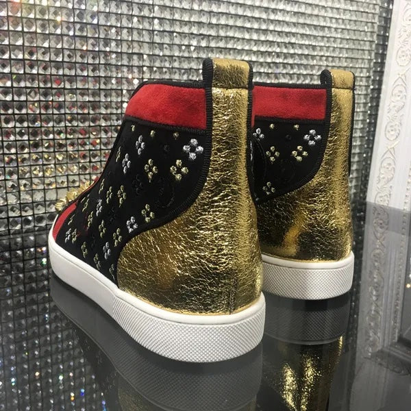 CHRISTIAN LOUBOUTIN LOUIS ORLATO SPIKES HIGH TOP SNEAKERS