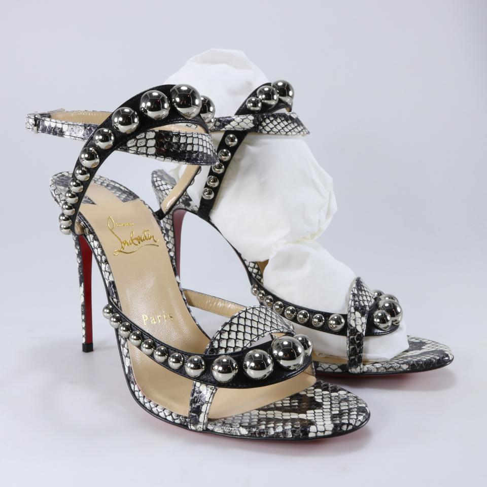 CHRISTIAN LOUBOUTIN GALERIA LEATHER &amp; SNAKESKIN SANDALS