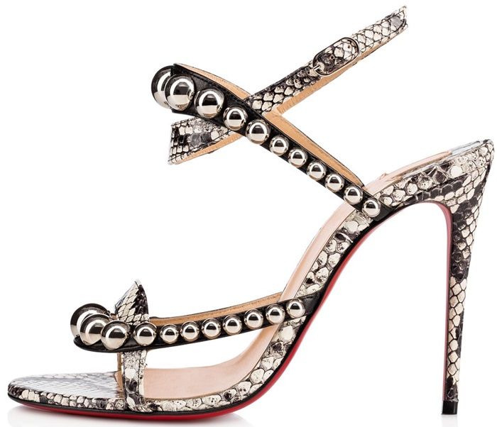 CHRISTIAN LOUBOUTIN GALERIA LEATHER &amp; SNAKESKIN SANDALS