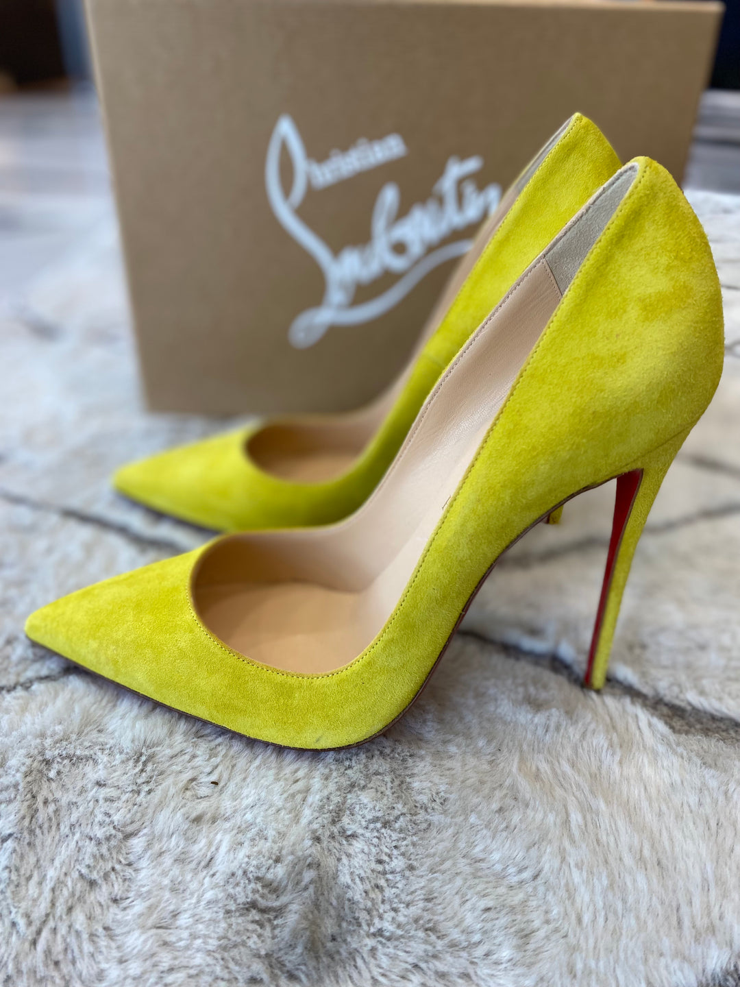 CHRISTIAN LOUBOUTIN SO KATE 120 SUEDE PUMPS