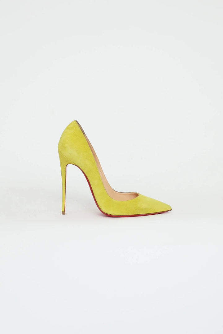 CHRISTIAN LOUBOUTIN SO KATE 120 SUEDE PUMPS