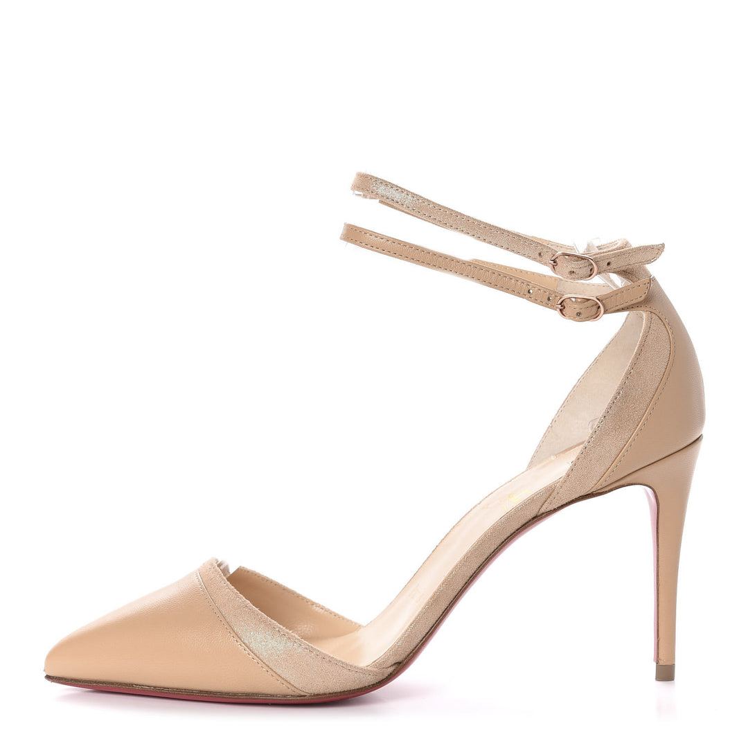 CHRISTIAN LOUBOUTIN KID UPTOWN DOUBLE 85 PUMPS