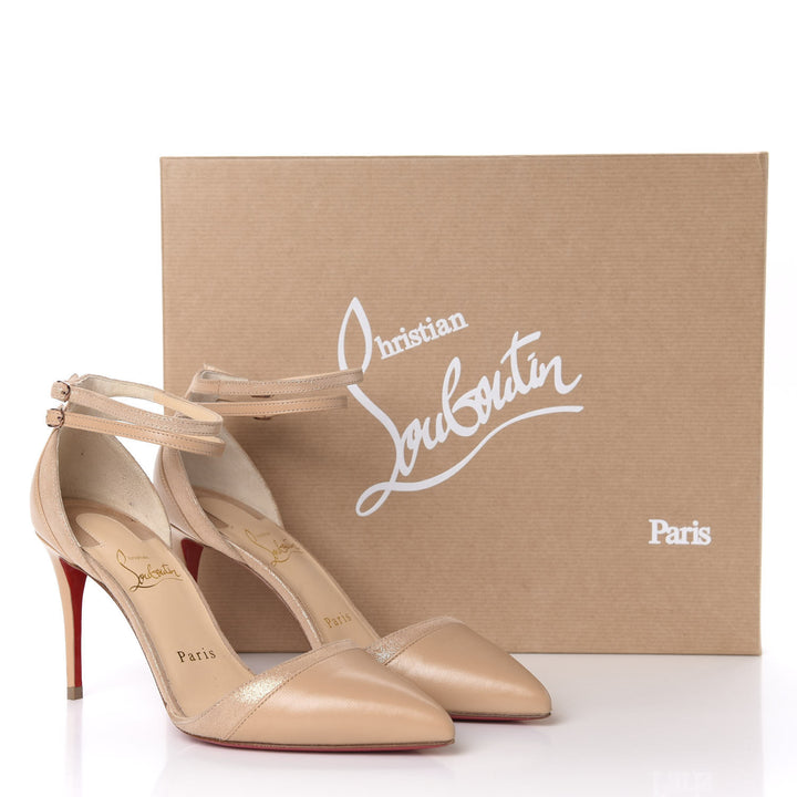 CHRISTIAN LOUBOUTIN KID UPTOWN DOUBLE 85 PUMPS