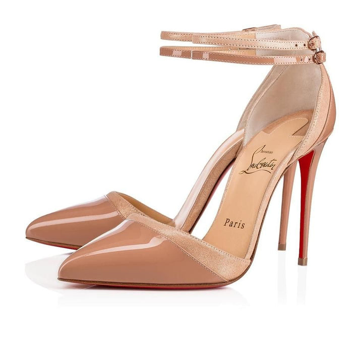CHRISTIAN LOUBOUTIN KID UPTOWN DOUBLE 85 PUMPS