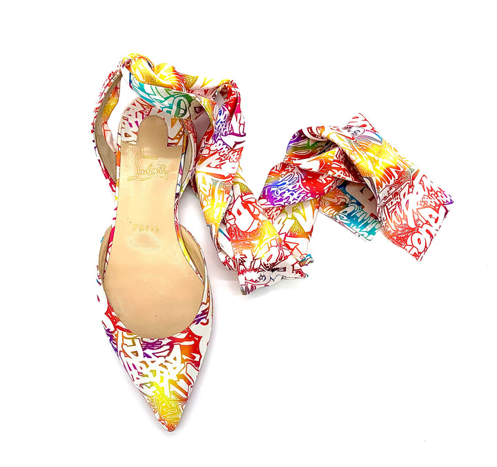 CHRISTIAN LOUBOUTIN SATIN RIBBON FLATS