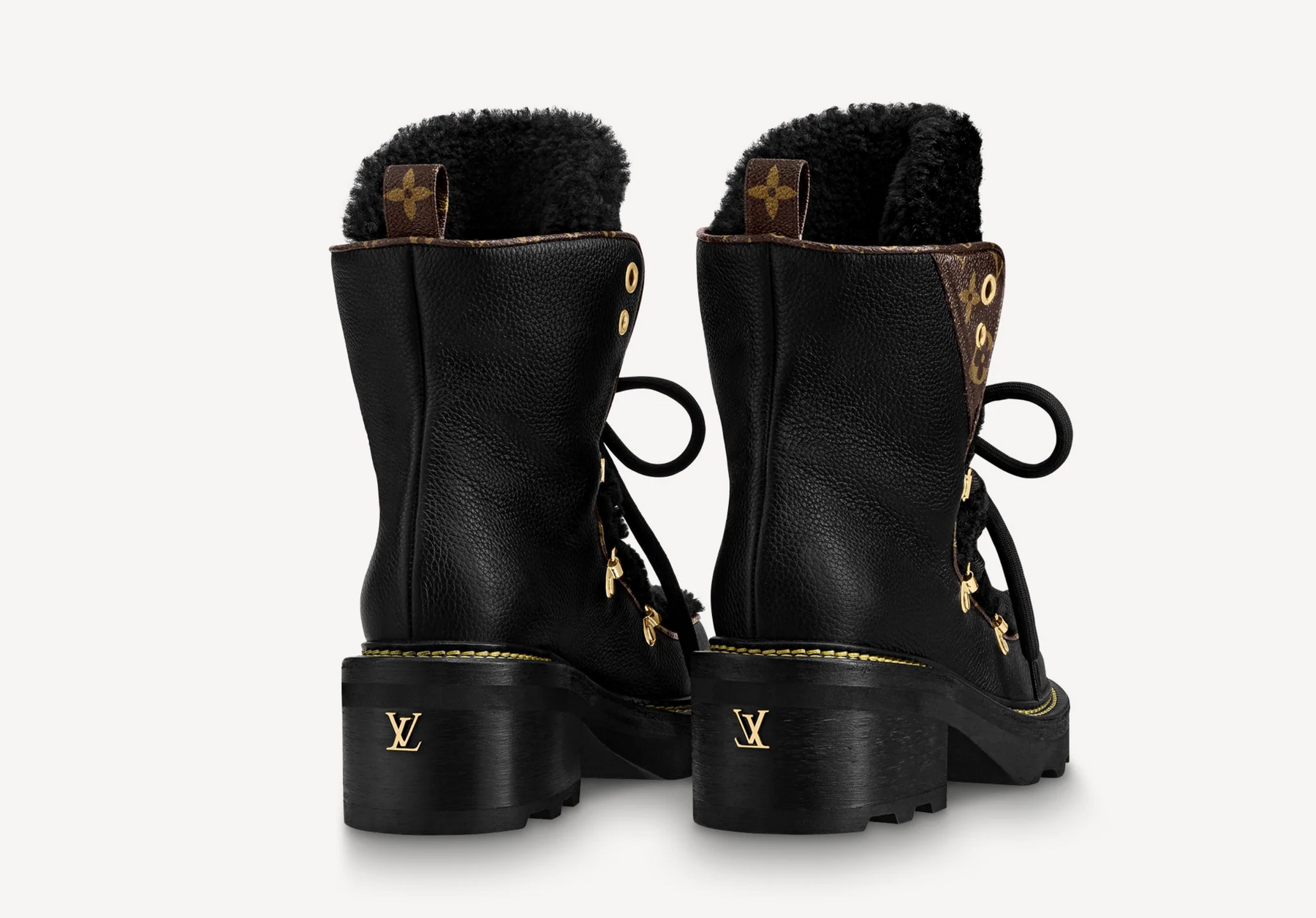 Louis Vuitton, Shoes, Louis Vuitton Beaubourg Ankle Leather Shearling  Boots 385