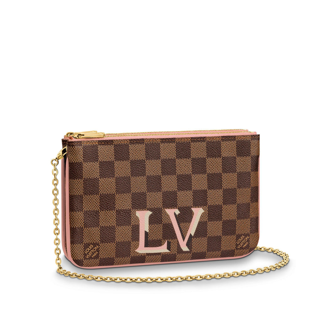 Louis Vuitton Damier Ebene Double Zip Pochette