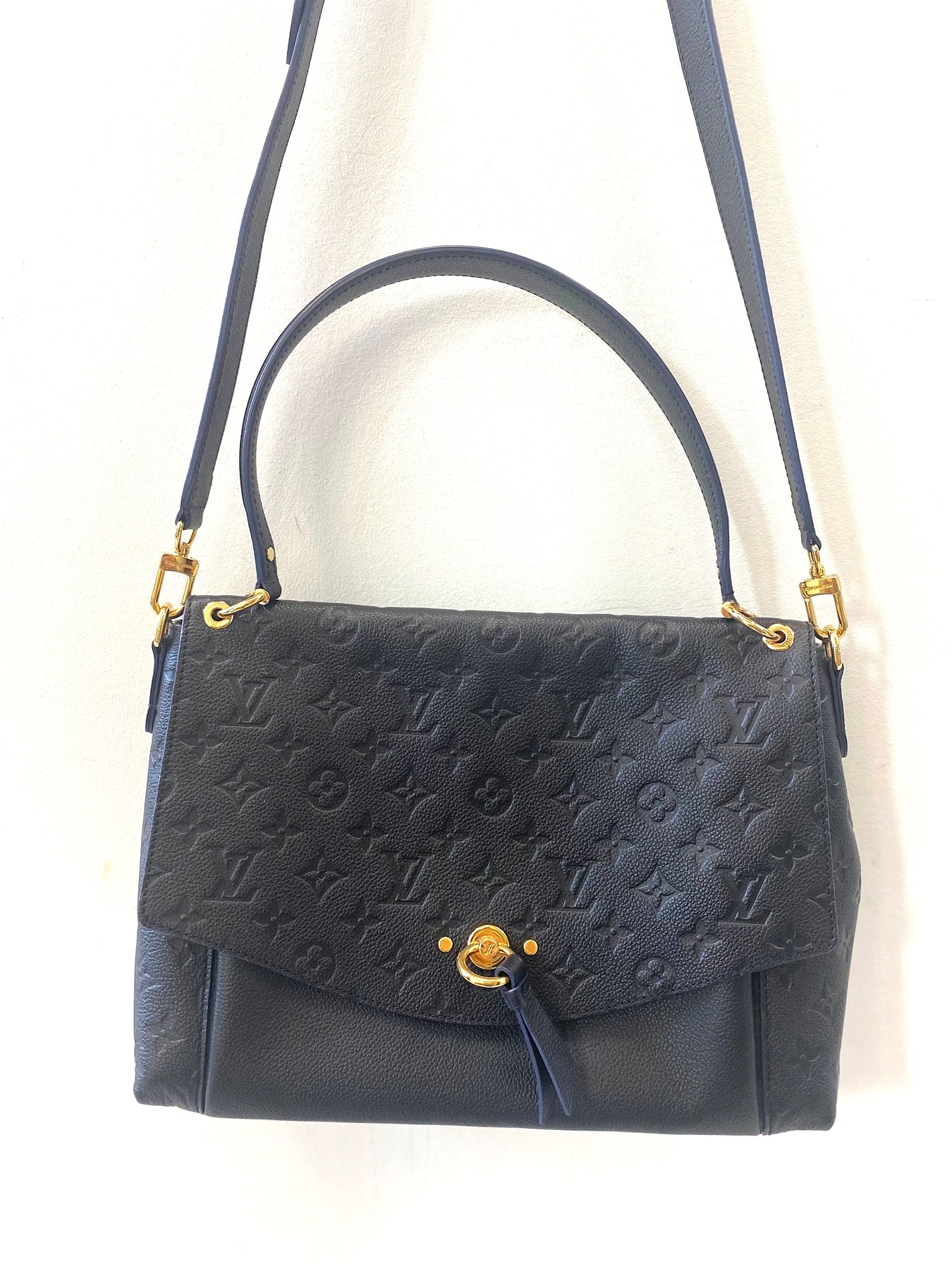 Louis Vuitton Blanche Handbag Monogram Empreinte Leather BB Black