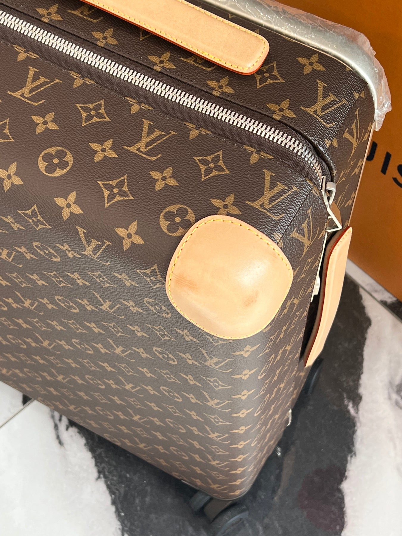 Horizon 55 leather travel bag Louis Vuitton Brown in Leather
