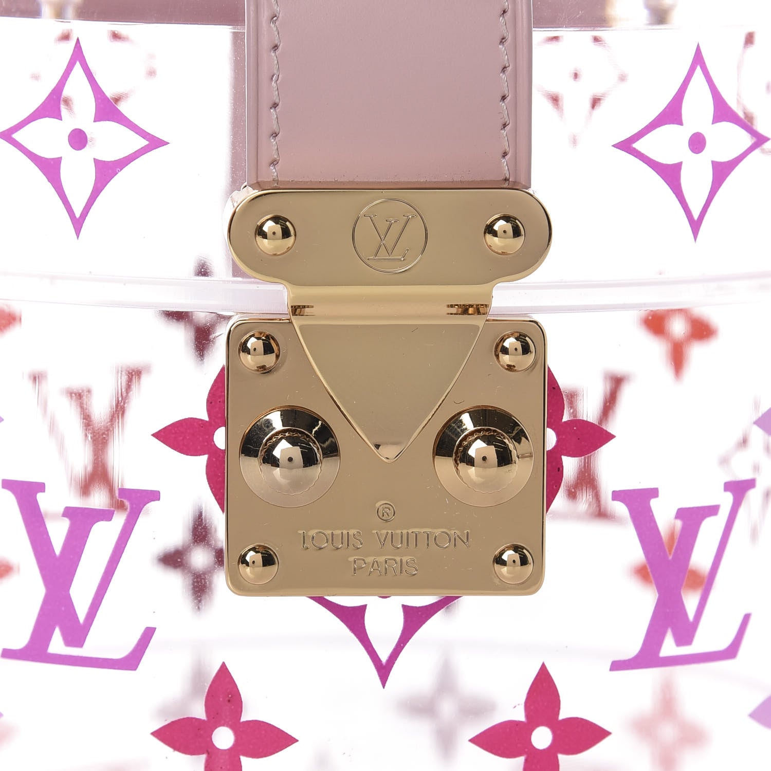 Shop Louis Vuitton Clear Pink Monogram Scott Box