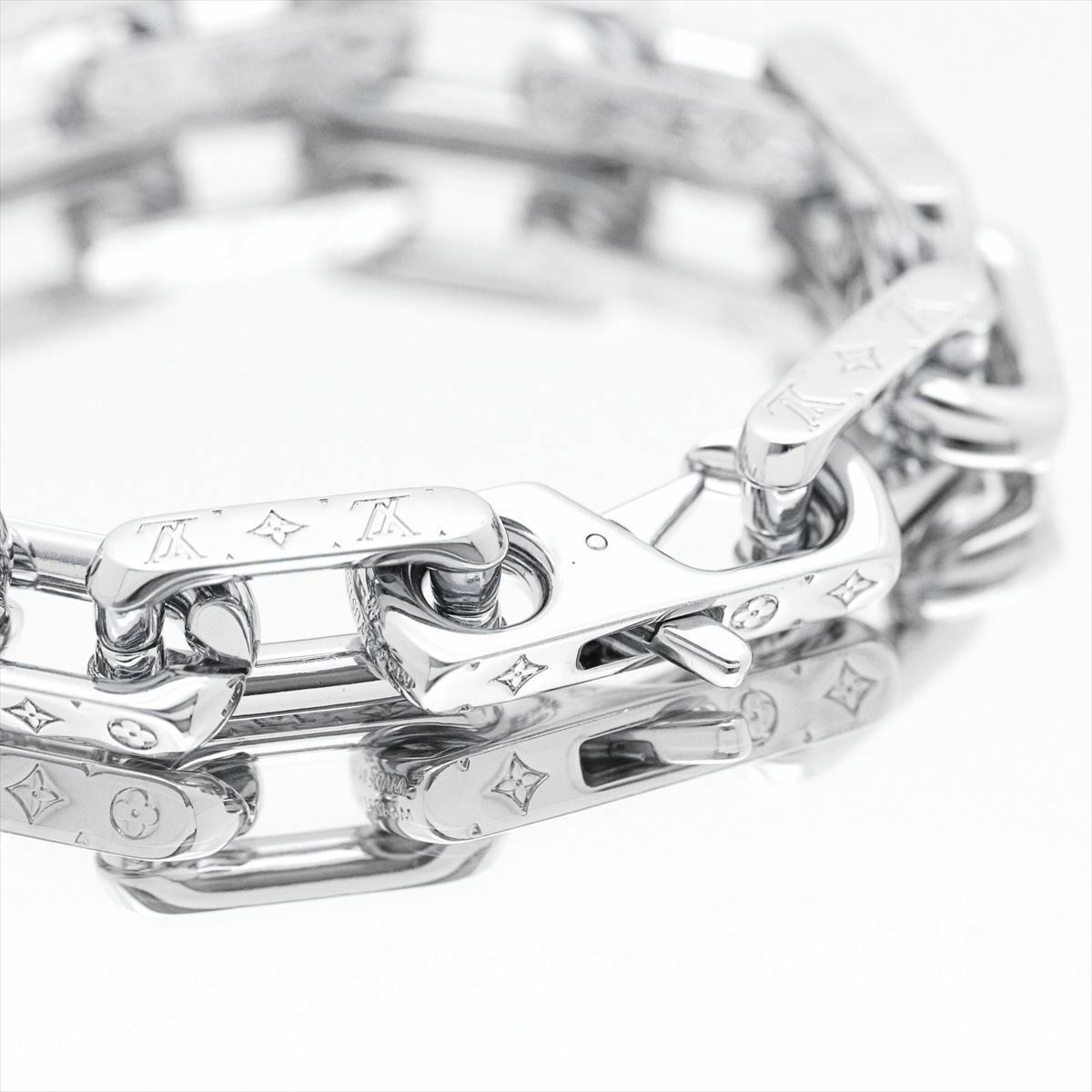 Louis Vuitton Monogram Palladium Finish Chain Link Bracelet Louis Vuitton