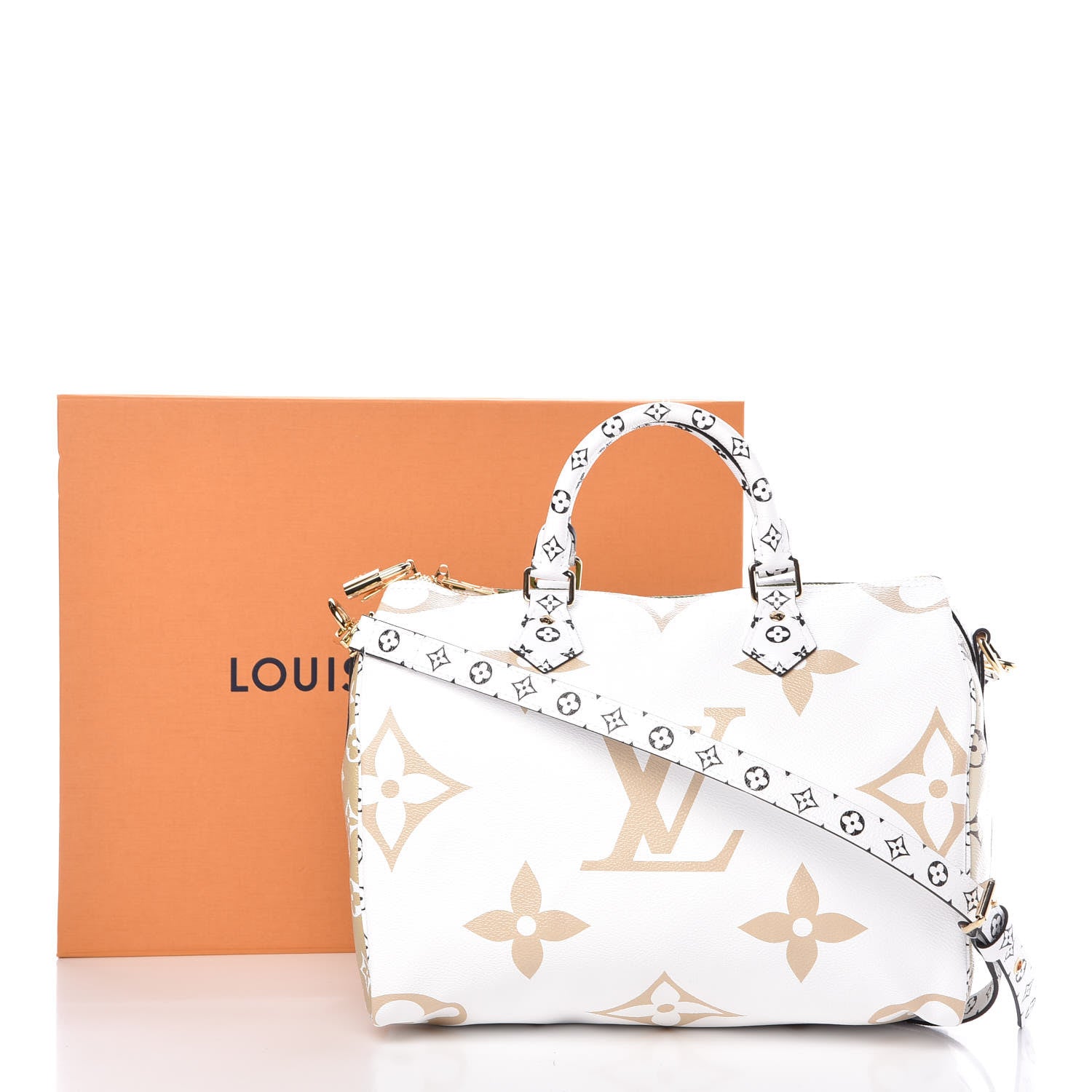 Louis Vuitton Khaki/White Monogram Giant Canvas Speedy Bandouliere 30 Bag -  Yoogi's Closet