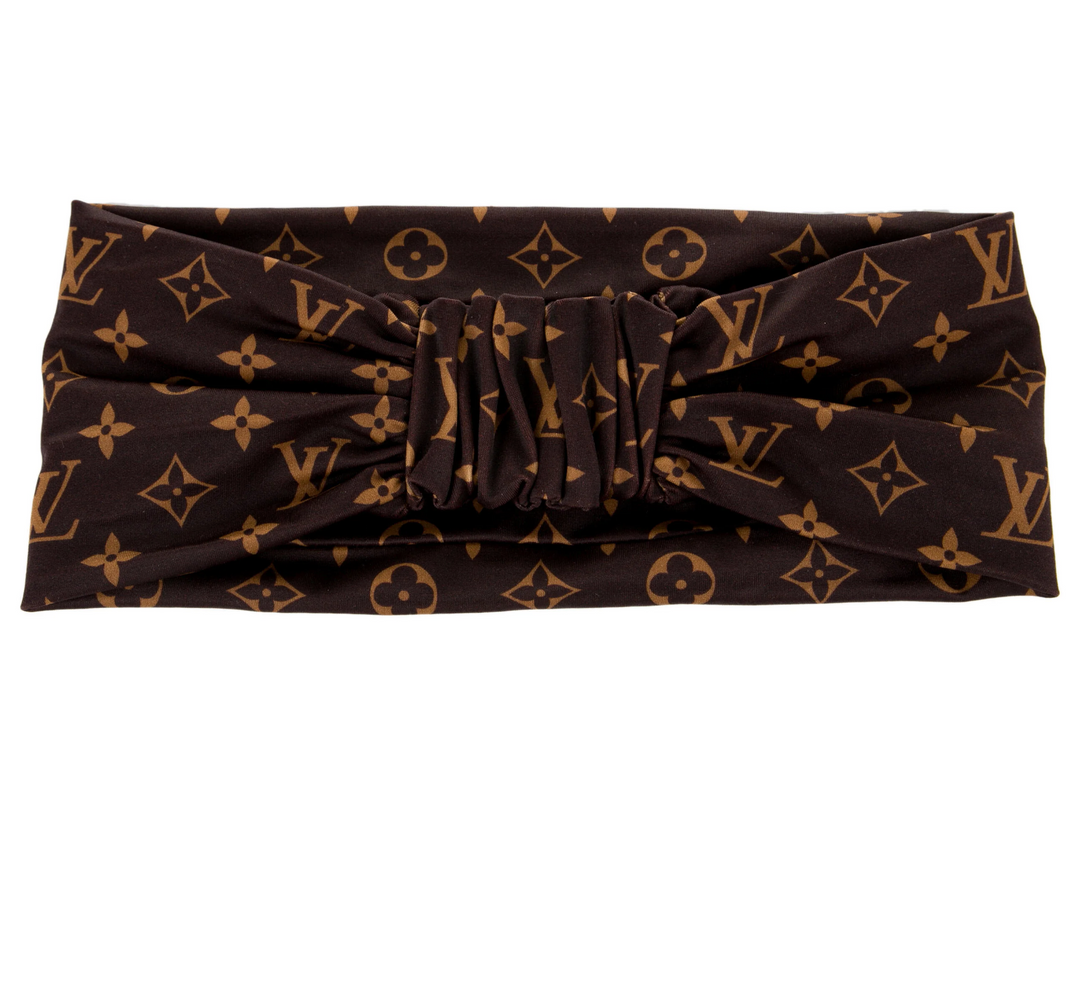 HEADBAND: Beige & Brown w/Monogram, NWOT Nike Jordan Terry Headband Monogram French Men Tan/Tan/Black  main image 3
