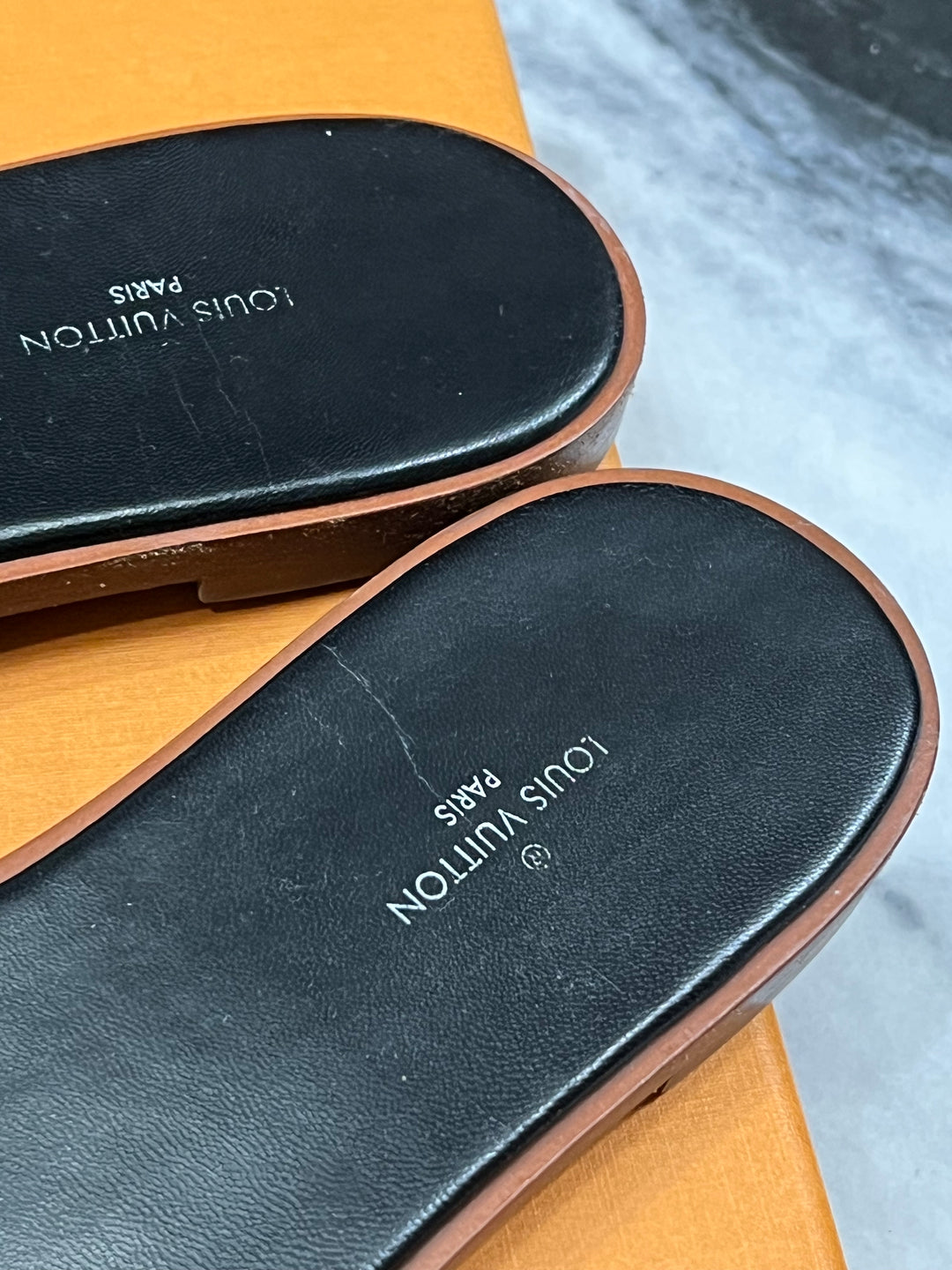 LOUIS VUITTON MONOGRAM LOCK IT MULES SANDALS