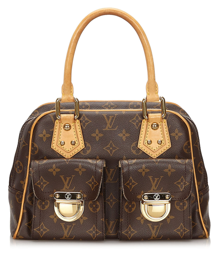 Louis Vuitton Handbag Monogram Manhattan PM Brown Canvas Women's