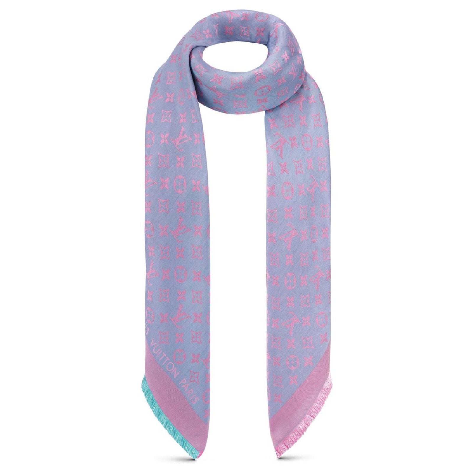 LOUIS VUITTON LV Monogram hearts flower motif 100% Silk scarf 35'' Multiple  colors ref.899947 - Joli Closet