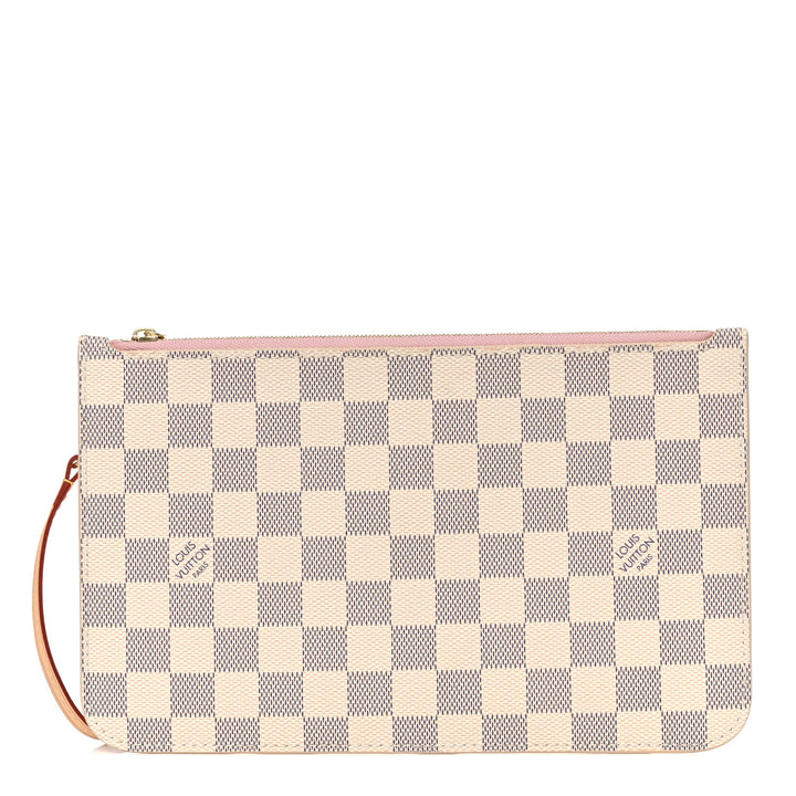 LOUIS VUITTON DAMIER AZUR NEVERFULL POCHETTE ROSE BALLERINE