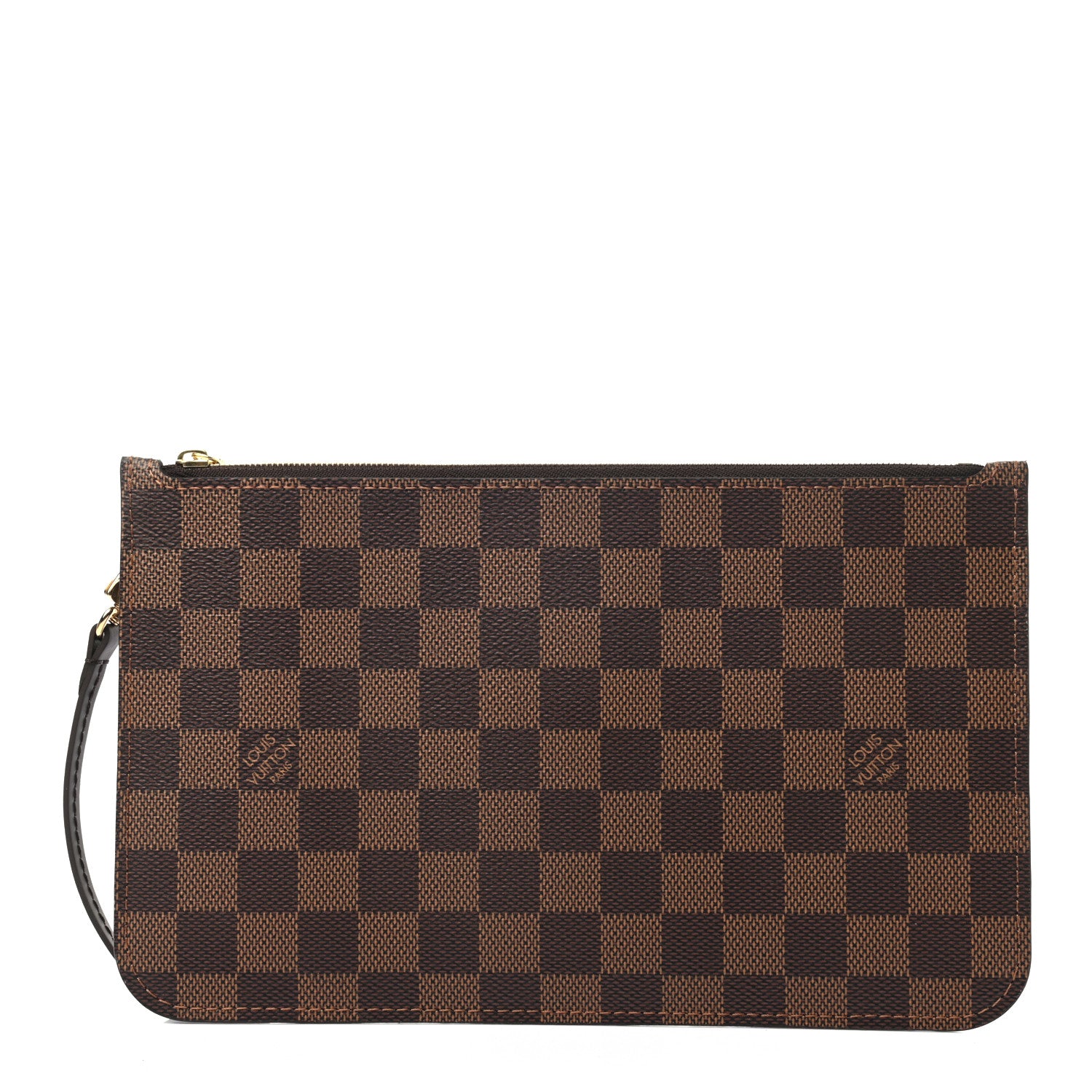 Louis Vuitton Pochette Damier Ebene MM/GM Cerise Lining in Coated Canvas  with Gold-tone - GB