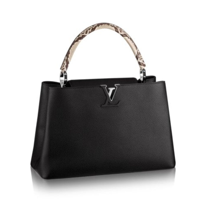 LOUIS VUITTON TAURILLON LEATHER &amp; PYTHON SKIN CAPUCINES MM-HS