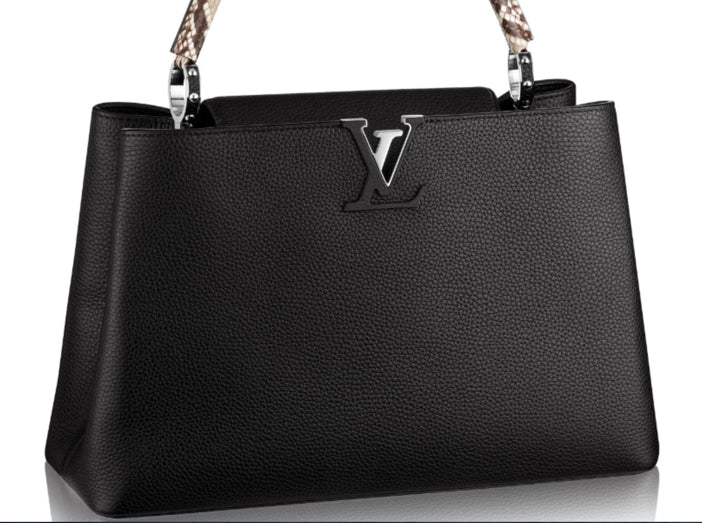 LOUIS VUITTON TAURILLON LEATHER &amp; PYTHON SKIN CAPUCINES MM-HS