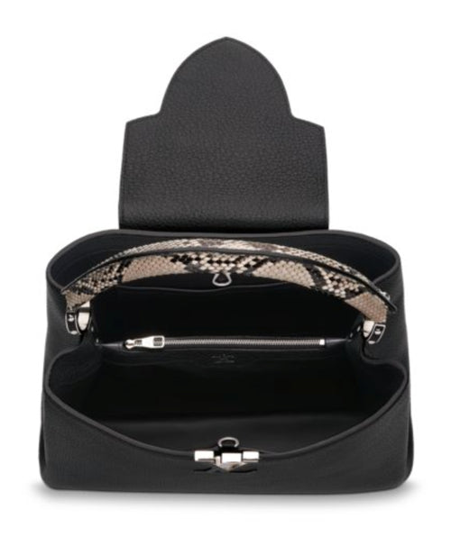 LOUIS VUITTON TAURILLON LEATHER &amp; PYTHON SKIN CAPUCINES MM-HS