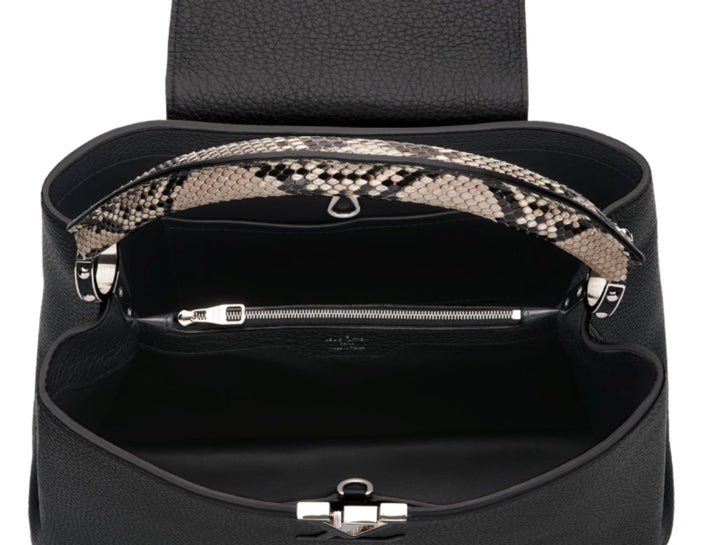 LOUIS VUITTON TAURILLON LEATHER &amp; PYTHON SKIN CAPUCINES MM-HS