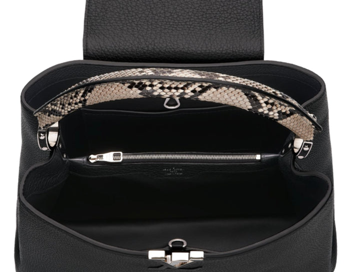 Louis Vuitton Python-Trimmed Taurillon Capucines MM - Pink Handle Bags,  Handbags - LOU207534