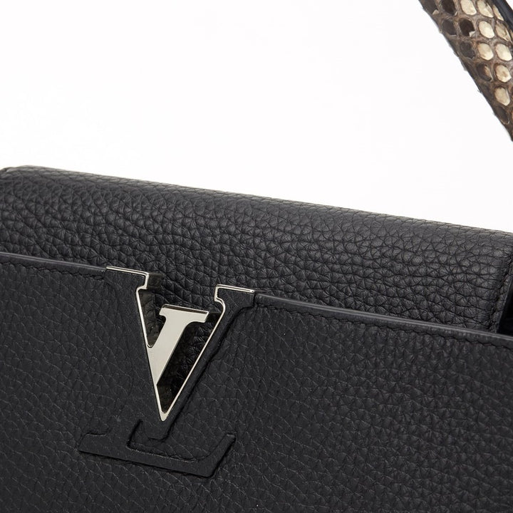 LOUIS VUITTON TAURILLON LEATHER &amp; PYTHON SKIN CAPUCINES MM-HS