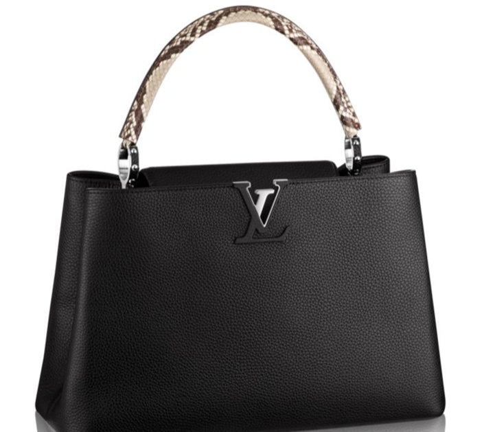 LOUIS VUITTON TAURILLON LEATHER &amp; PYTHON SKIN CAPUCINES MM-HS