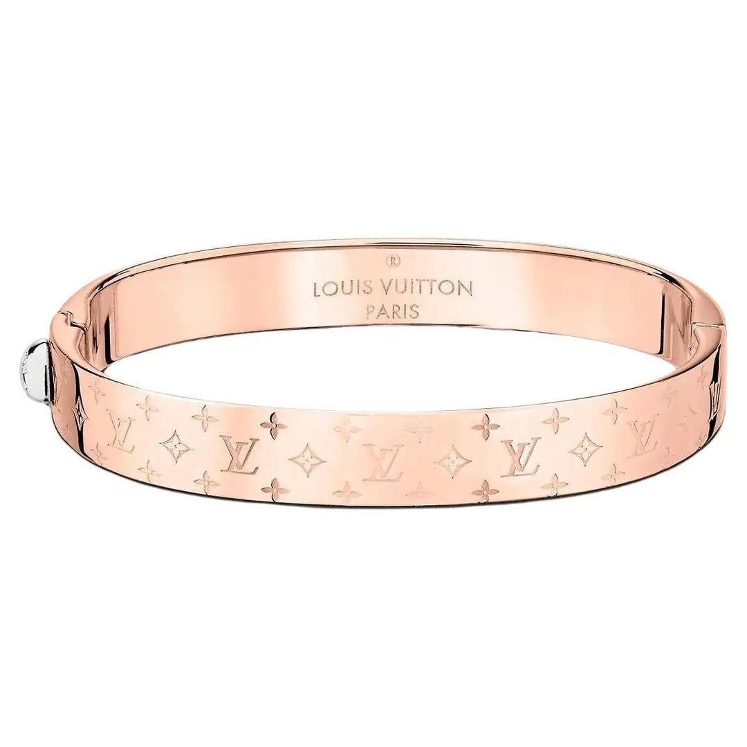 LOUIS VUITTON ROSE GOLD PLATED NANOGRAM CUFF BRACELET