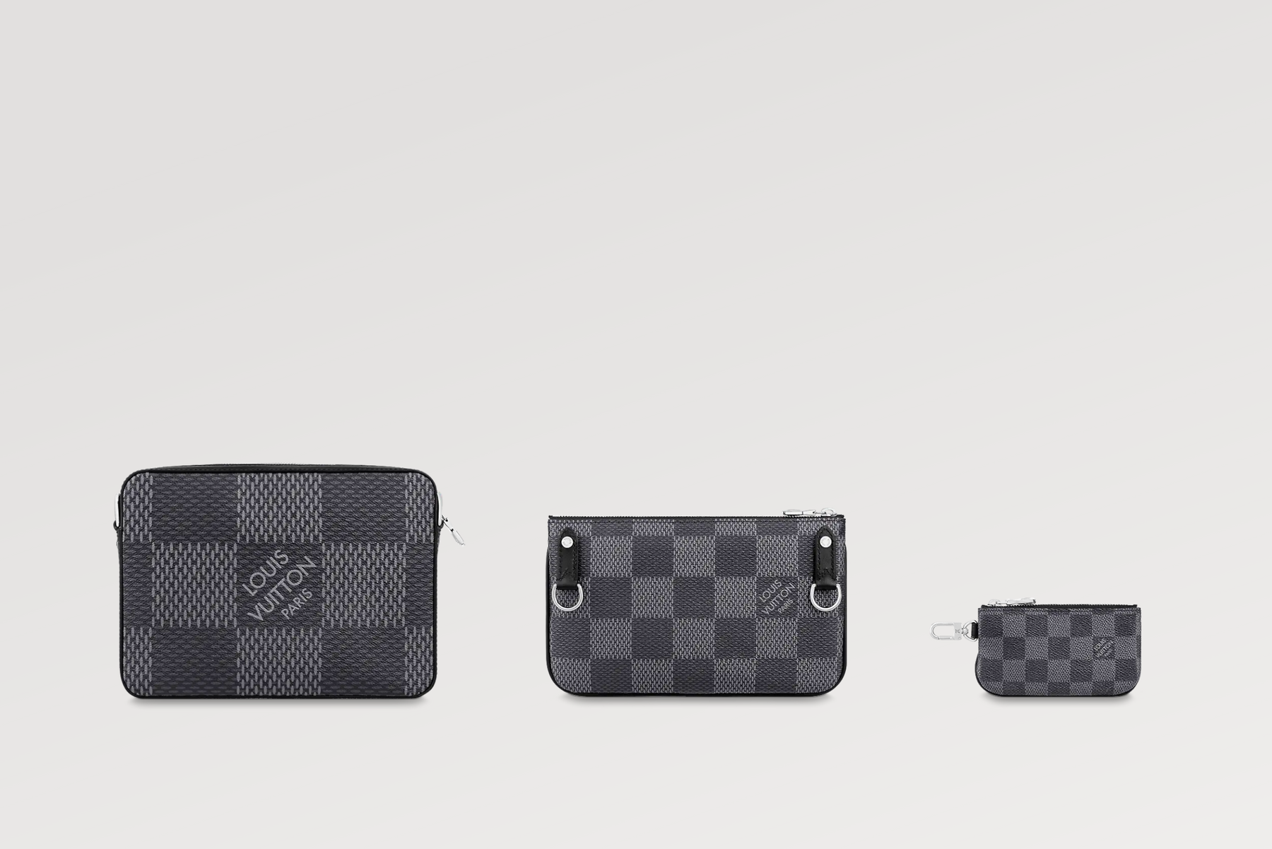 Louis Vuitton Trio Messenger Bag Limited Edition Damier Graphite 3D at  1stDibs
