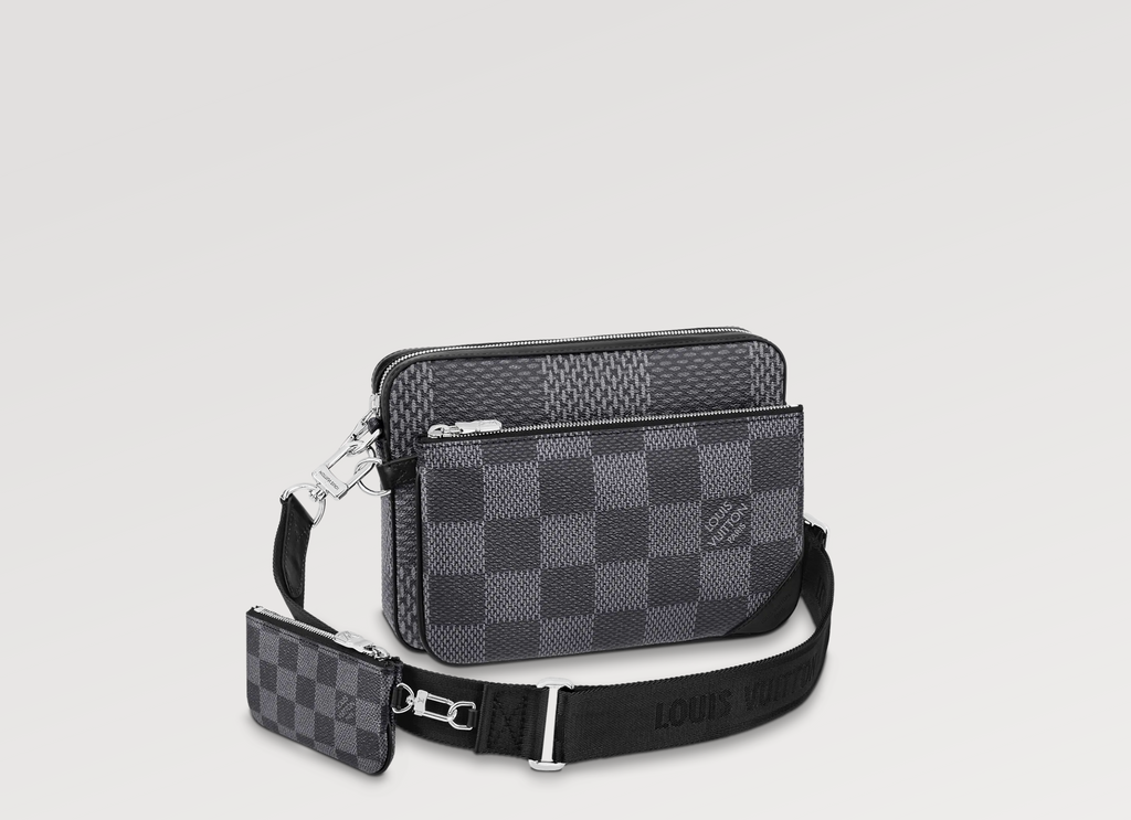 Louis Vuitton Graphite Trio Messenger Bag, Pouch, and Zipped Coin