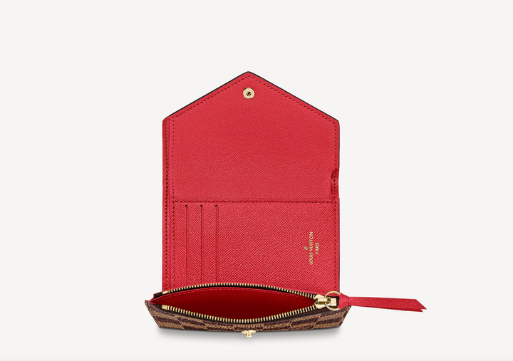 LOUIS VUITTON Damier Ebene Victorine Wallet Red
