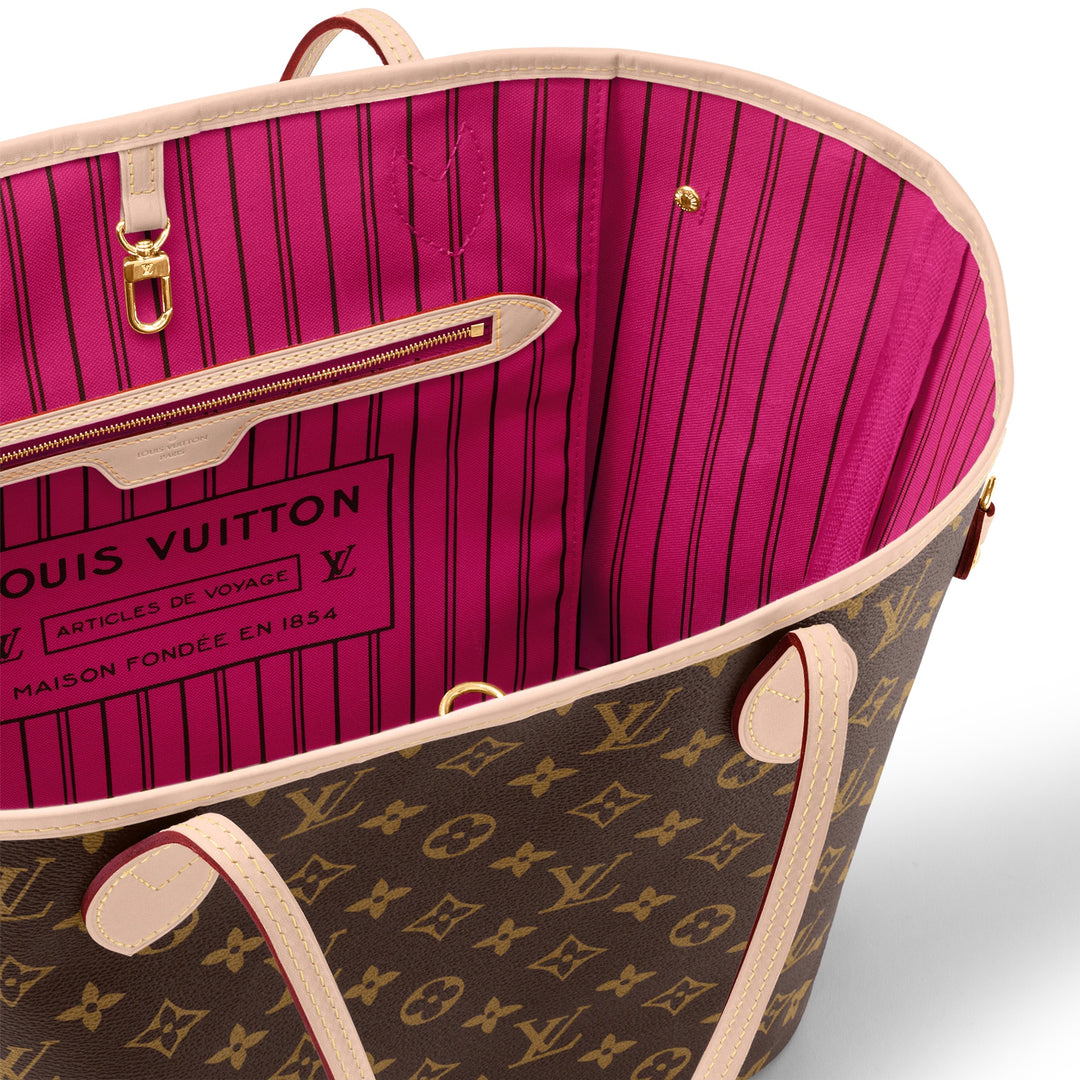 LOUIS VUITTON MONOGRAM NEVERFULL MM TOTE BAG-PIVOINE PINK