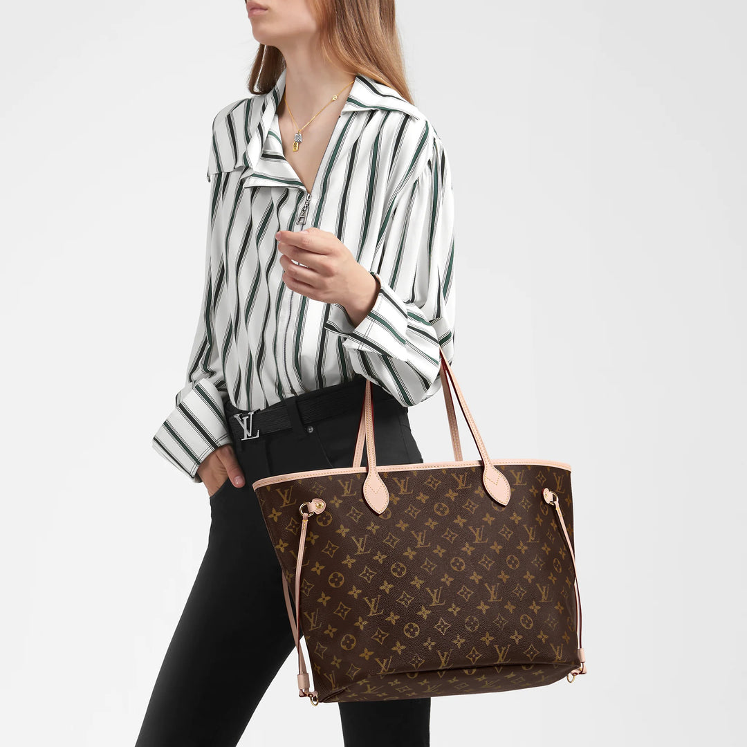 LOUIS VUITTON MONOGRAM NEVERFULL MM TOTE BAG-PIVOINE PINK