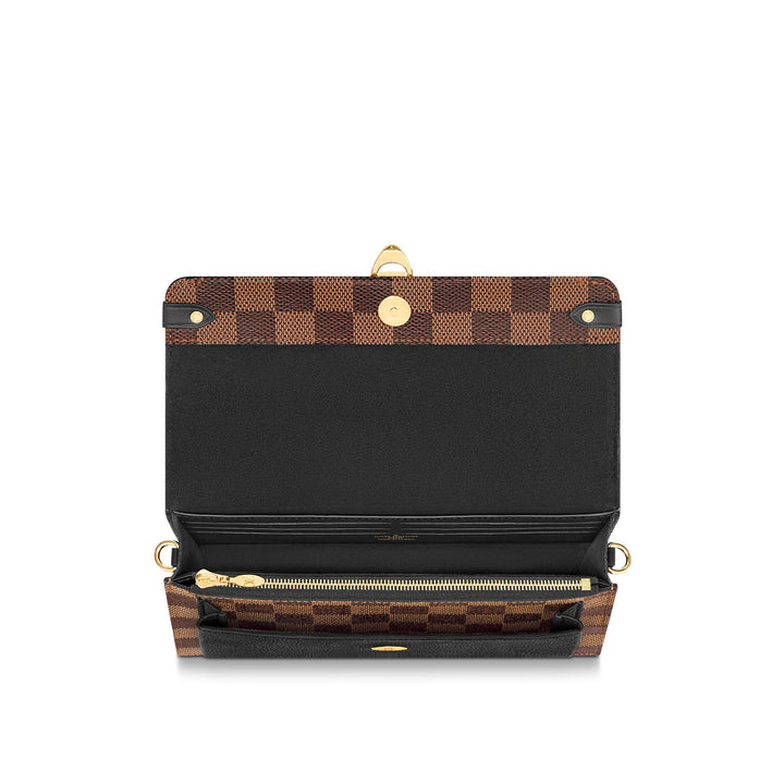 LOUIS VUITTON DAMIER EBENE VAVIN CHAIN WALLET ON CHAIN
