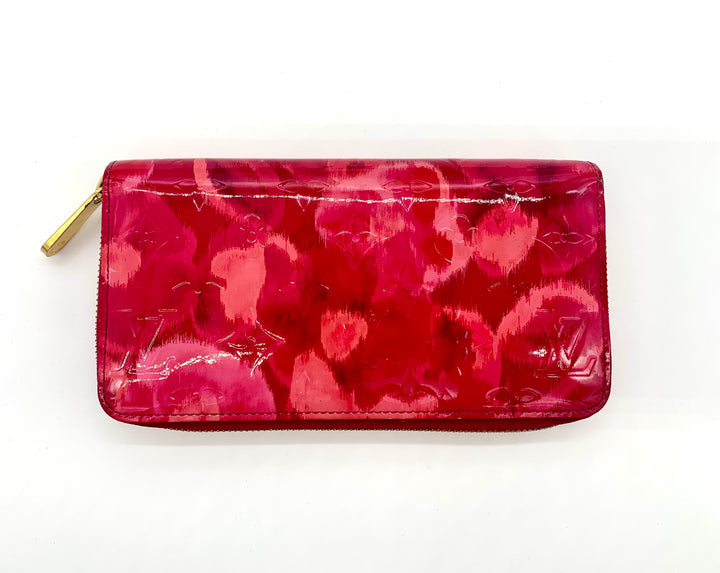 LOUIS VUITTON VERNIS MONOGRAM ZIPPY ROSE IKAT WALLET