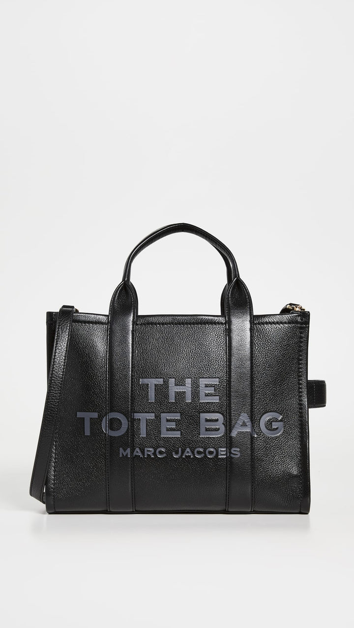 トートバッグ MARC JACOBS BLACK LEATHER THE TRAVELLER TOTE BAG 13832 MARC JACOBS The Leather Medium Traveler Tote Bag BLACK |