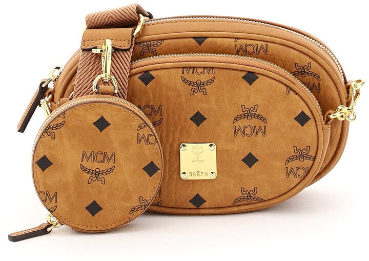MCM Classic Crossbody Bags in Visetos Brown Cloth ref.462465 - Joli Closet