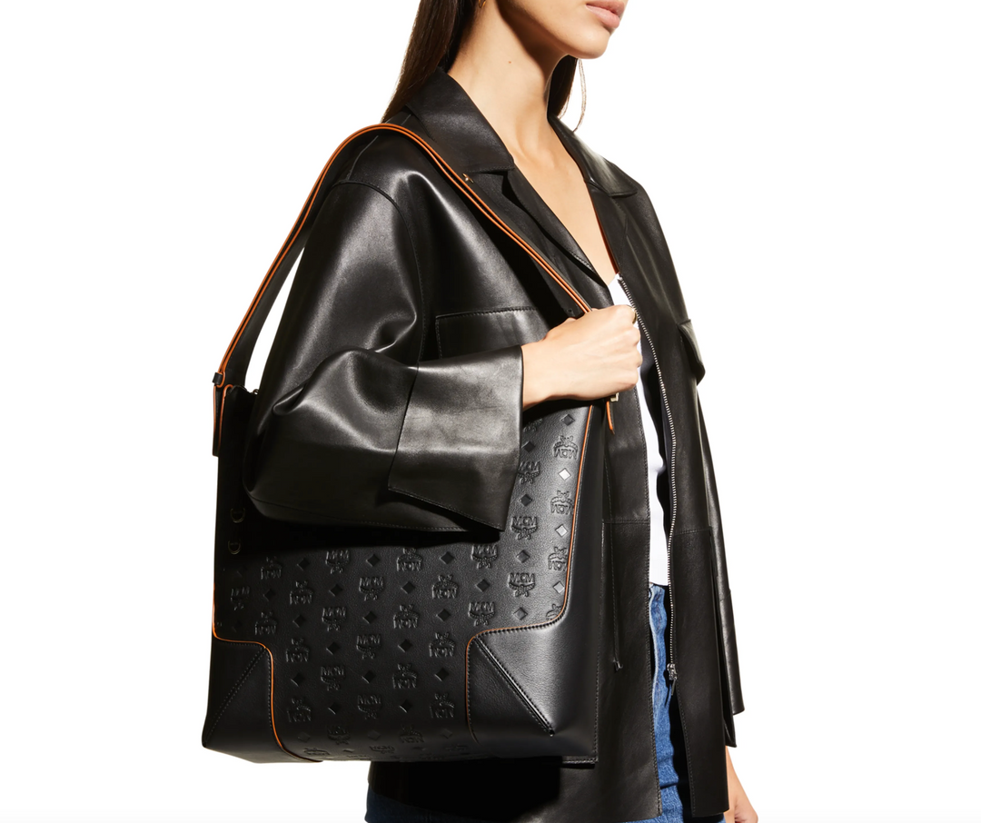 MCM Klara Large Monogram Leather Hobo Bag