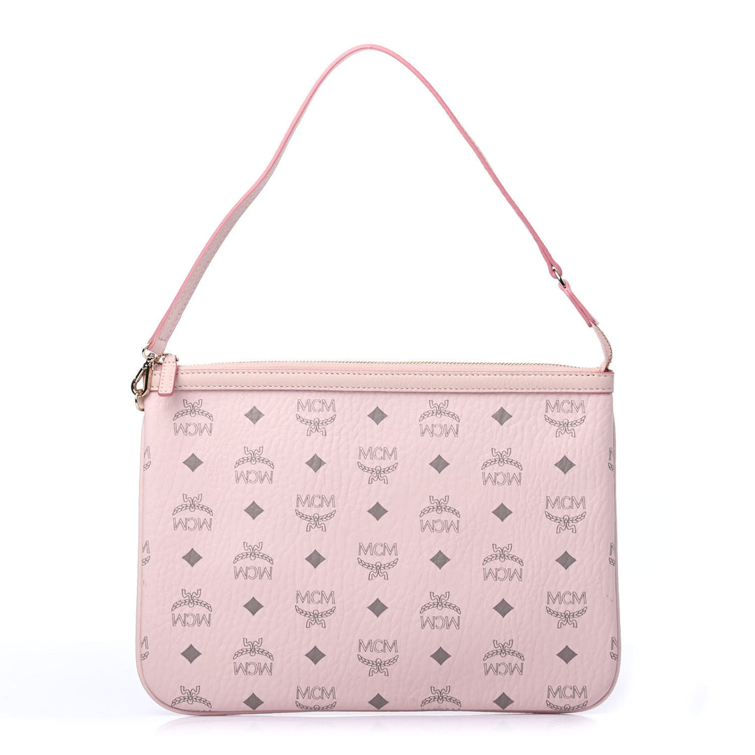 MCM Powder Pink Monogram Visetos Logo Pochette