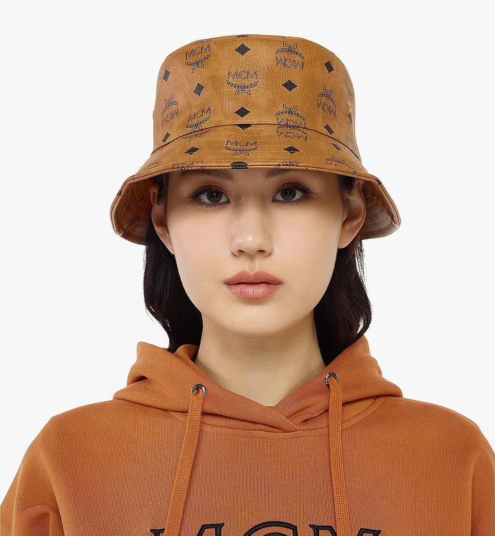 MCM VISETOS BUCKET HAT COGNAC