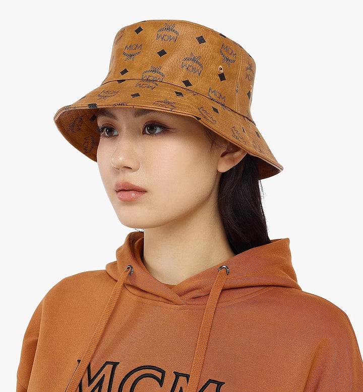MCM VISETOS BUCKET HAT COGNAC